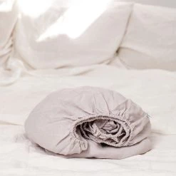 Discount 🧨 AmourLinen Linen fitted sheet in Cream 🛒