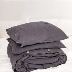 Best Sale 🤩 AmourLinen Linen bedding set in Charcoal ⭐