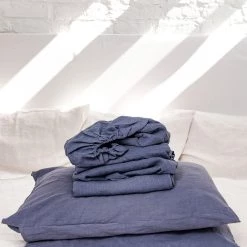 Top 10 ❤️ AmourLinen Linen sheets set in Blue Gray 🔥