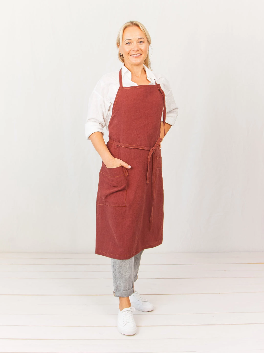 Wholesale 🥰 AmourLinen Linen apron w/Knot ⌛ 3 Wholesale 🥰 AmourLinen Linen apron w/Knot ⌛